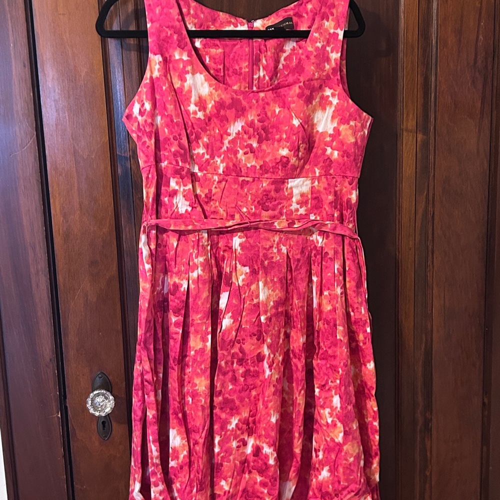 Dana Buchman Vibrant Pink Floral Midi Dress